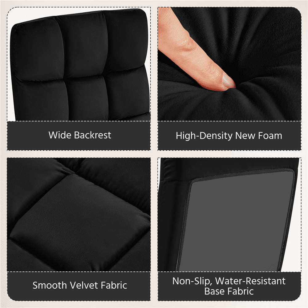 Alden Design Floor Folding Gaming Chair Lazy Sleeper Recliner with 14 Adjustable Positions, Black