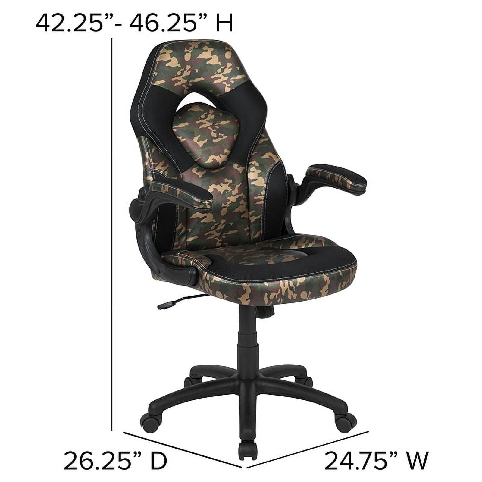 Flash Furniture Optis Black Gaming Desk and Black Racing Chair Set with Cup Holder, Camouflage