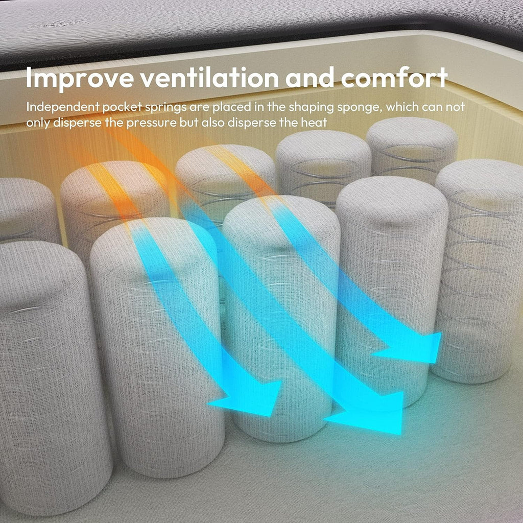 Dowinx Gaming Chair with Pocket Spring Cushion, Ergonomic Computer Chair High Back, Reclining Game Chair Pu Leather 350LBS, Grey