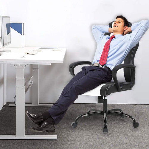 BestMassage Ergonomic & Adjustable Swivel Gaming Chair, White