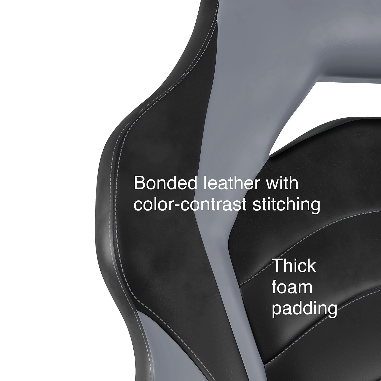 Staples Emerge Vortex Bonded Leather Gaming Chair Black and Gray 2/Pack (58224-CCVS)