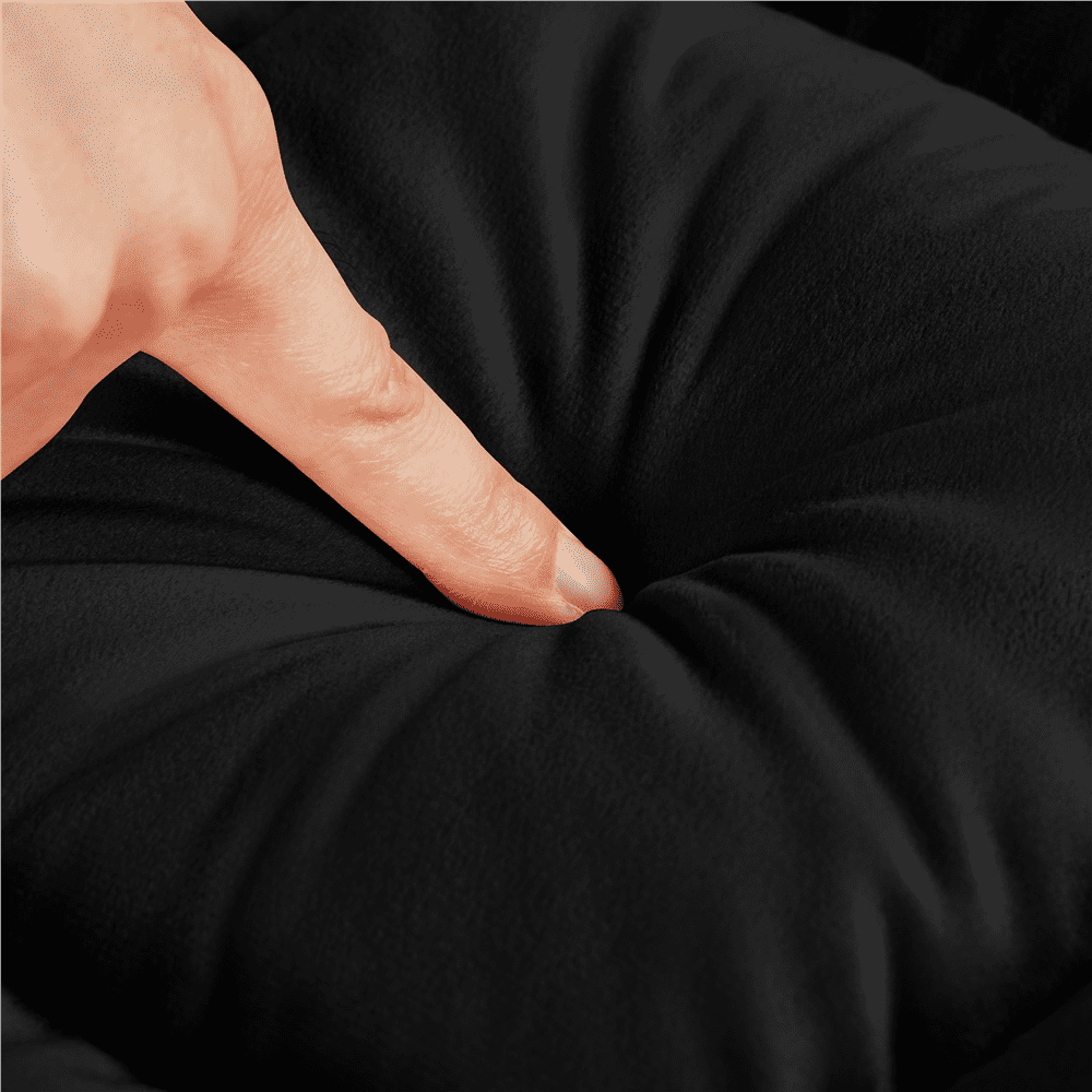 Alden Design Floor Folding Gaming Chair Lazy Sleeper Recliner with 14 Adjustable Positions, Black