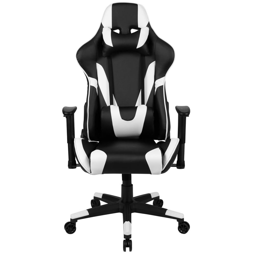Emma + Oliver Fully Reclining Racing Gaming Ergonomic Chair, Black LeatherSoft
