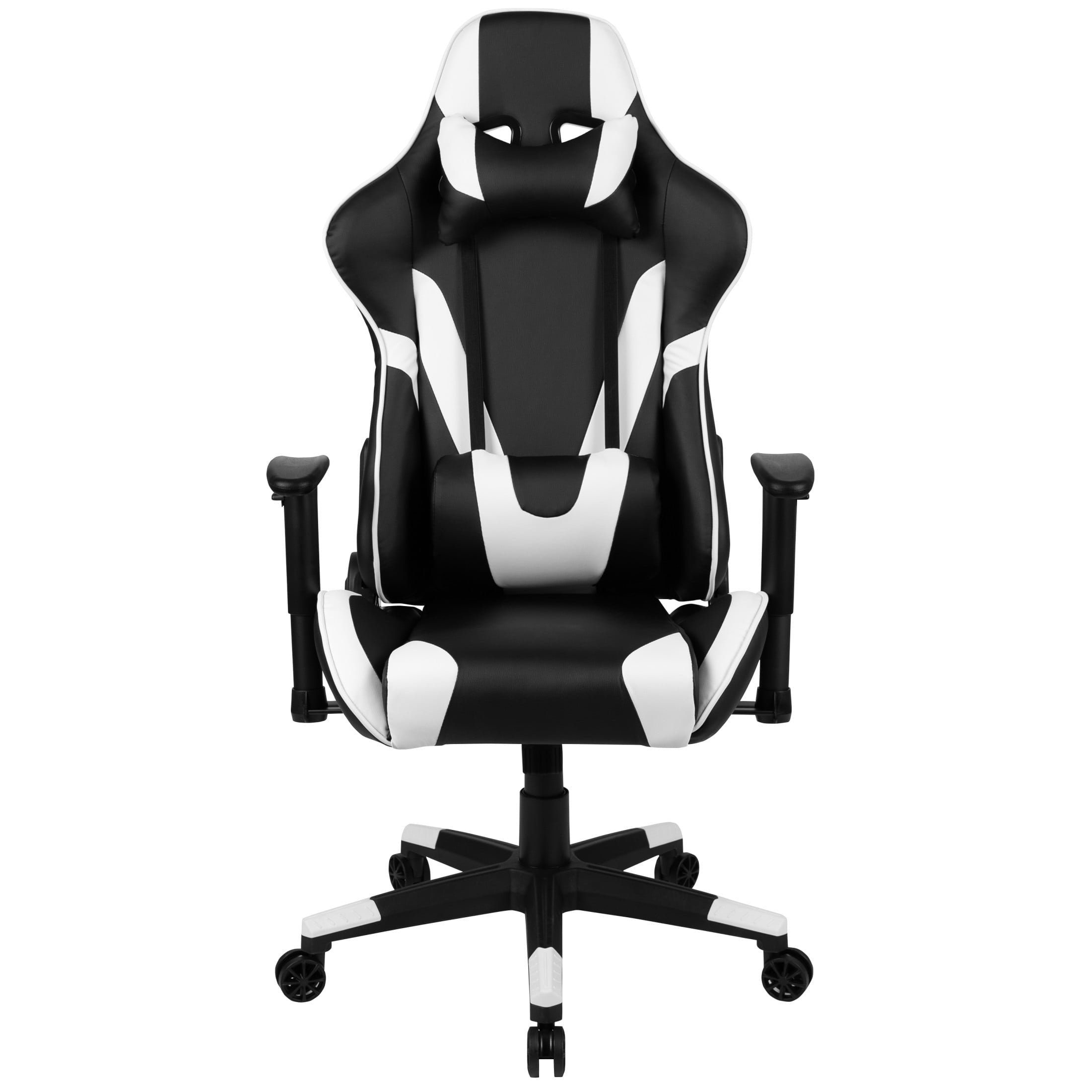 Emma + Oliver Fully Reclining Racing Gaming Ergonomic Chair, Black LeatherSoft