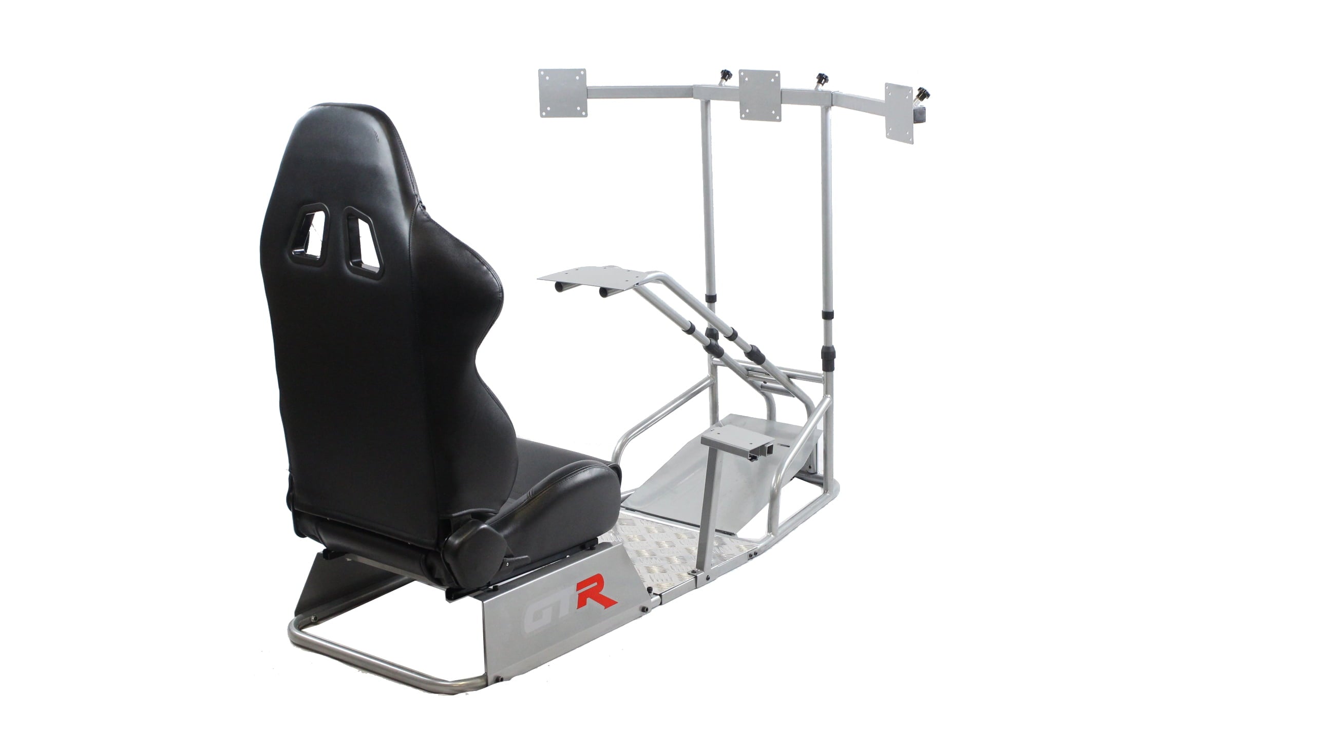 GTR Racing Simulator - GTSF Model with Real Racing Seat, Driving Simulator Cockpit with Gear Shifter Mount and Triple or Single Monitor Mount