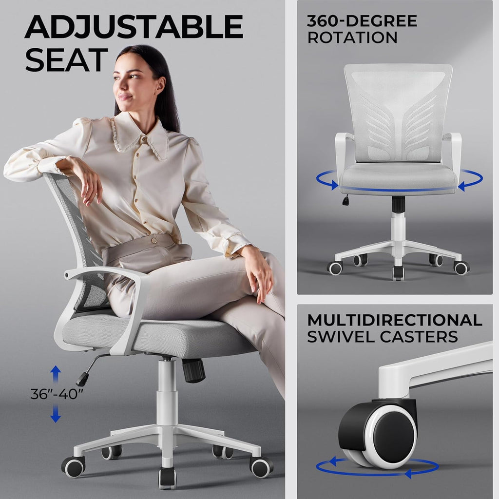 Office Chair Mesh Desk Chair Computer Chair Gaming Chair Adjustable Comfy Chair Swivel Ergonomic Chair for Home Office/Work/Study