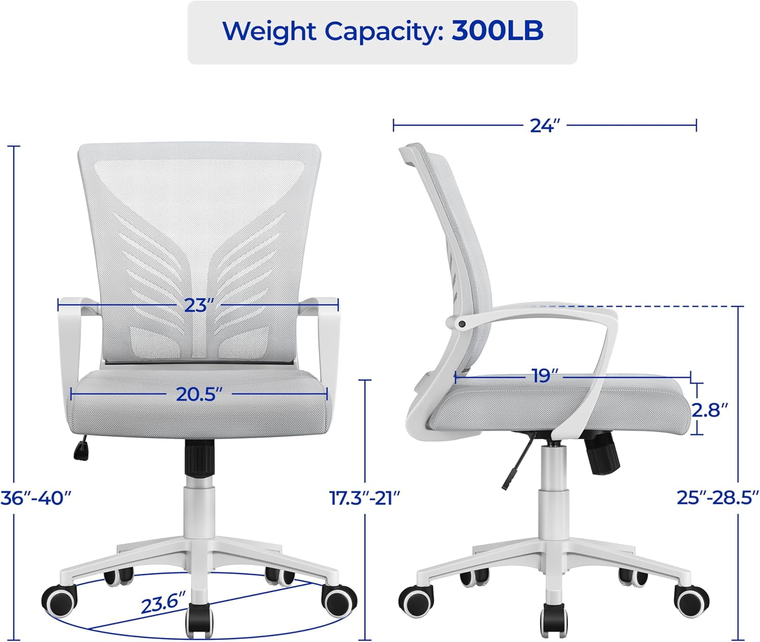 Office Chair Mesh Desk Chair Computer Chair Gaming Chair Adjustable Comfy Chair Swivel Ergonomic Chair for Home Office/Work/Study