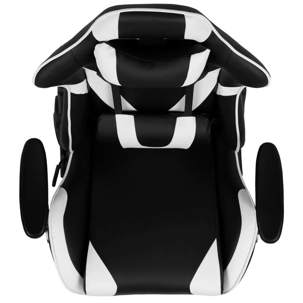 Emma + Oliver Fully Reclining Racing Gaming Ergonomic Chair, Black LeatherSoft