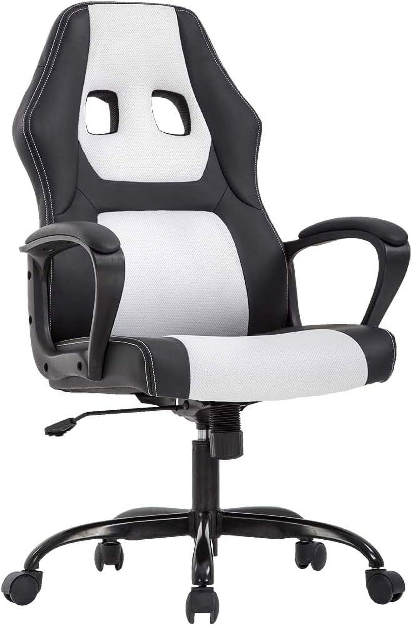 BestMassage Ergonomic & Adjustable Swivel Gaming Chair, White