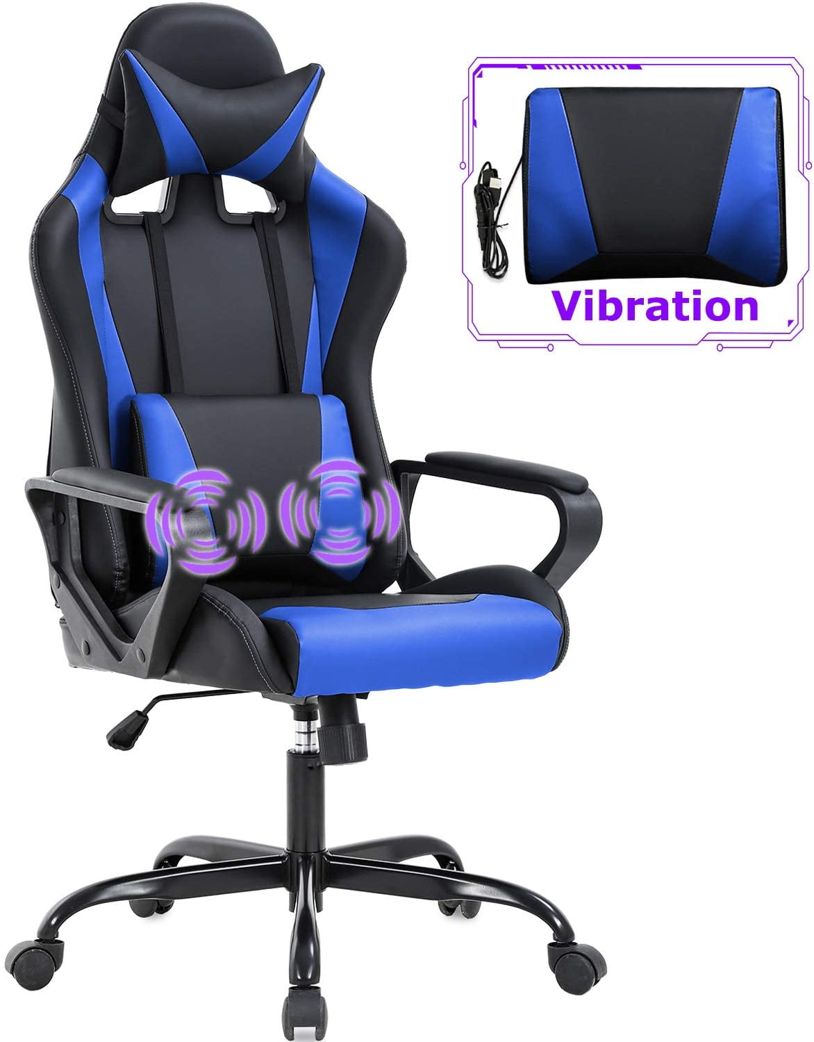 BestOffice Ergonomic Gaming Chair, Lumbar Support, Rolling Swivel for Men, Women(White)
