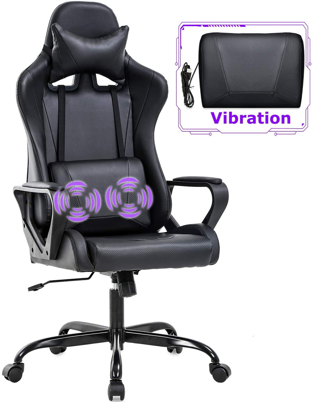 BestOffice Ergonomic Gaming Chair, Lumbar Support, Rolling Swivel for Men, Women(White)