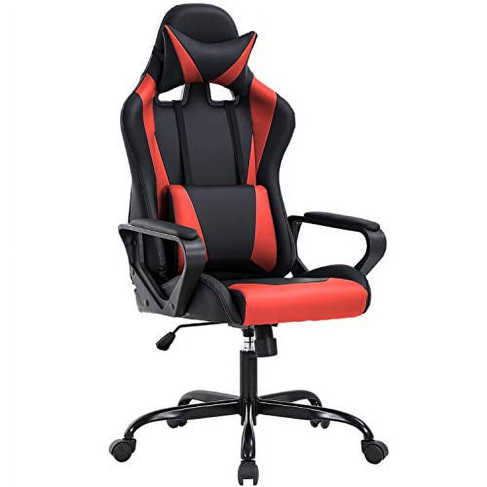 BestOffice Ergonomic Gaming Chair, Swivel Rolling, Lumbar Support for Women, Men(Red)