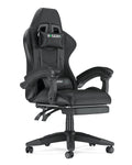 Bigzzia Gaming Chair with Footrest, Computer Chair with Adjustable Lumbar Pillow and Headrest, Blue