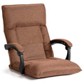 Costway 14-Position Floor Chair Lazy Sofa w/Adjustable Back Headrest Waist Brown