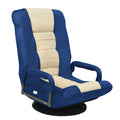 Costway 360-Degree Swivel Gaming Floor Chair with Foldable Adjustable Backrest Blue