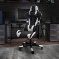 Emma + Oliver Fully Reclining Racing Gaming Ergonomic Chair, Black LeatherSoft