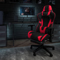 Emma + Oliver Racing Gaming Ergonomic Chair with Reclining Back, Footrest in Red LeatherSoft