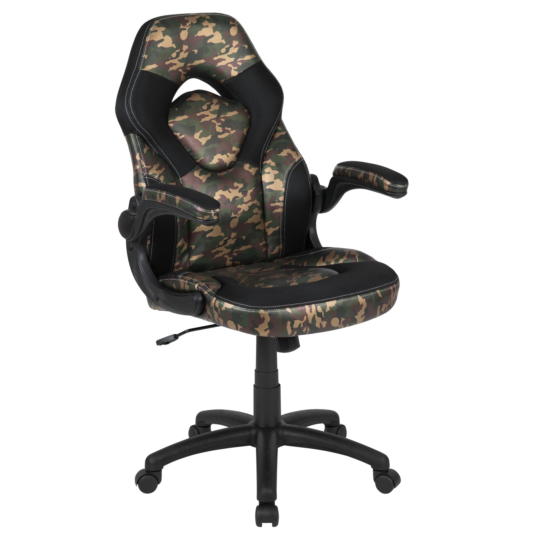 Flash Furniture X10 LeatherSoft High-Back Gaming Chair with Headrest and Flip-Up Arms, Black
