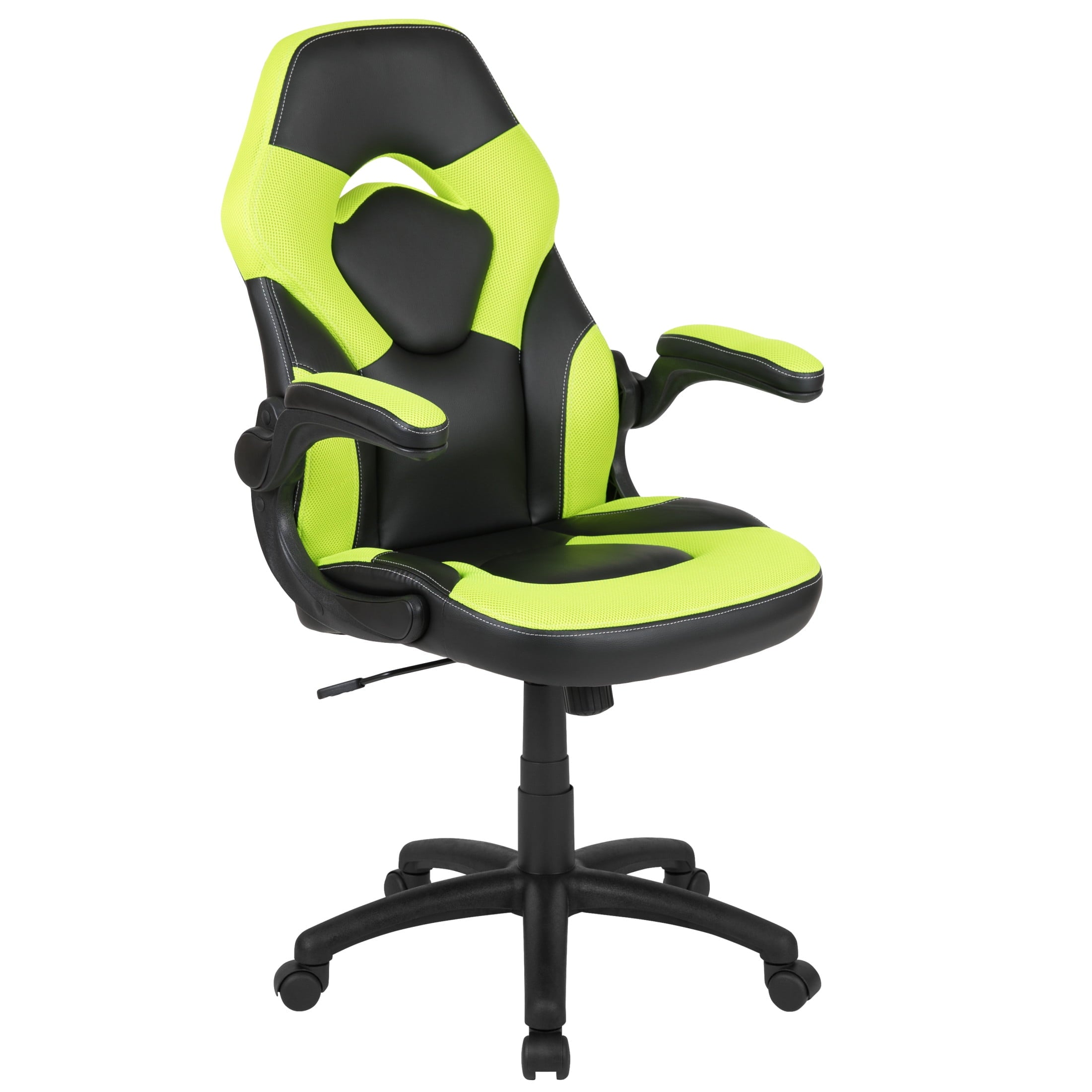 Flash Furniture X10 LeatherSoft High-Back Gaming Chair with Headrest and Flip-Up Arms, Black