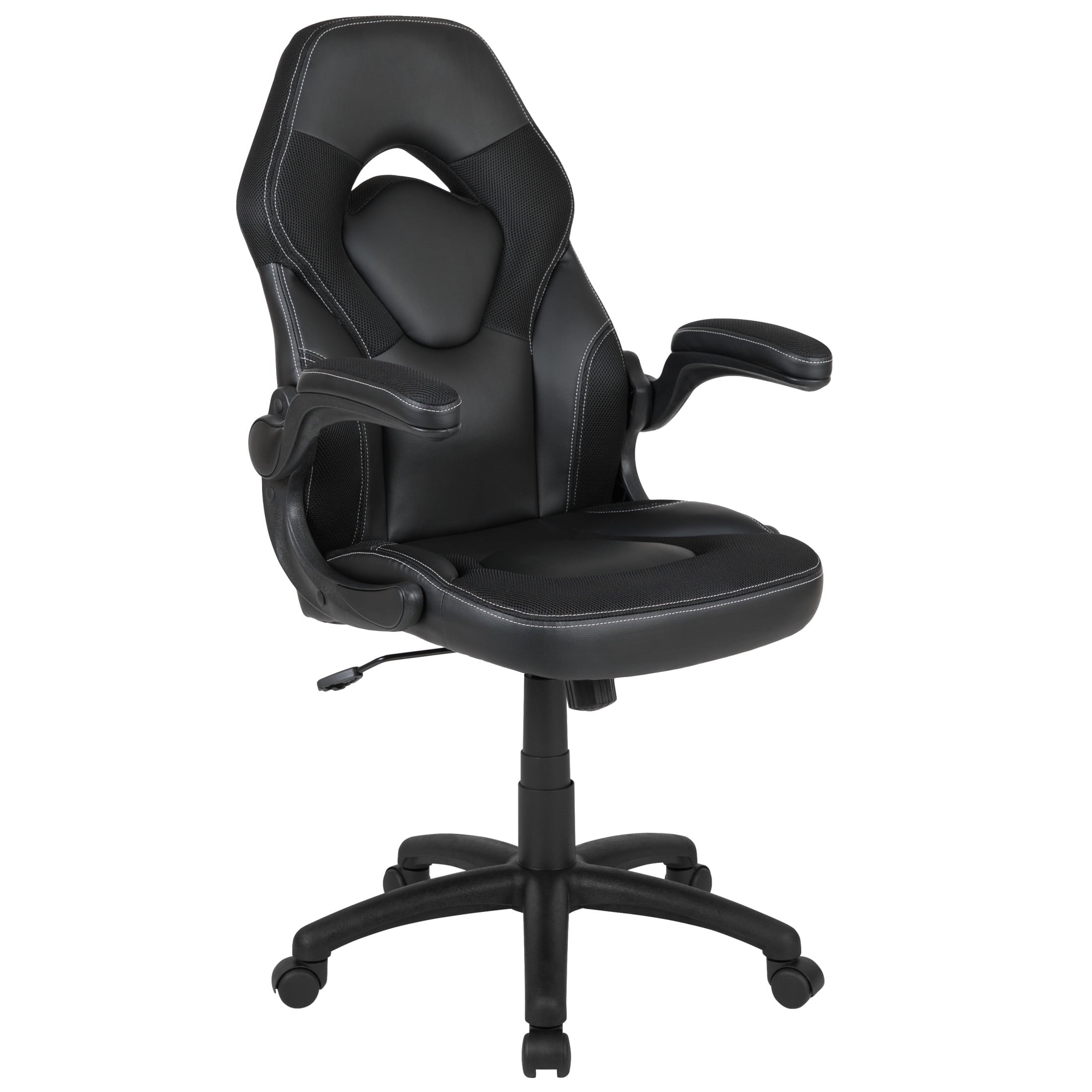 Flash Furniture X10 LeatherSoft High-Back Gaming Chair with Headrest and Flip-Up Arms, Black