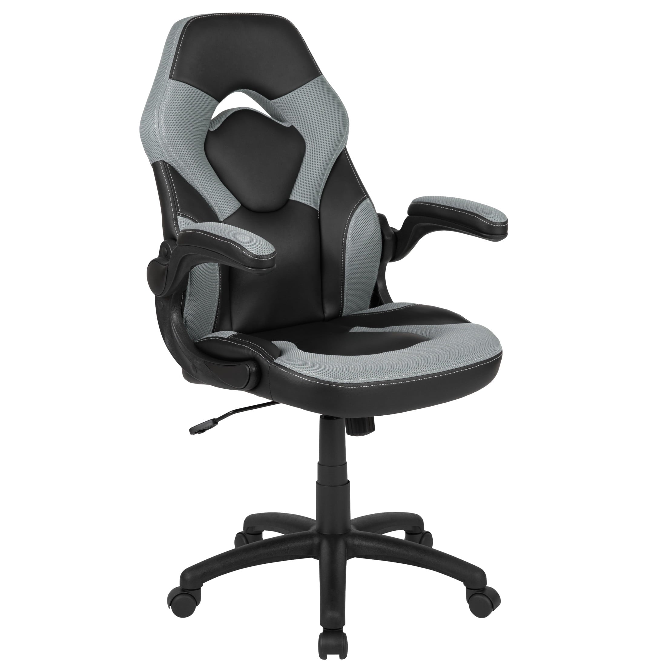 Flash Furniture X10 LeatherSoft High-Back Gaming Chair with Headrest and Flip-Up Arms, Black