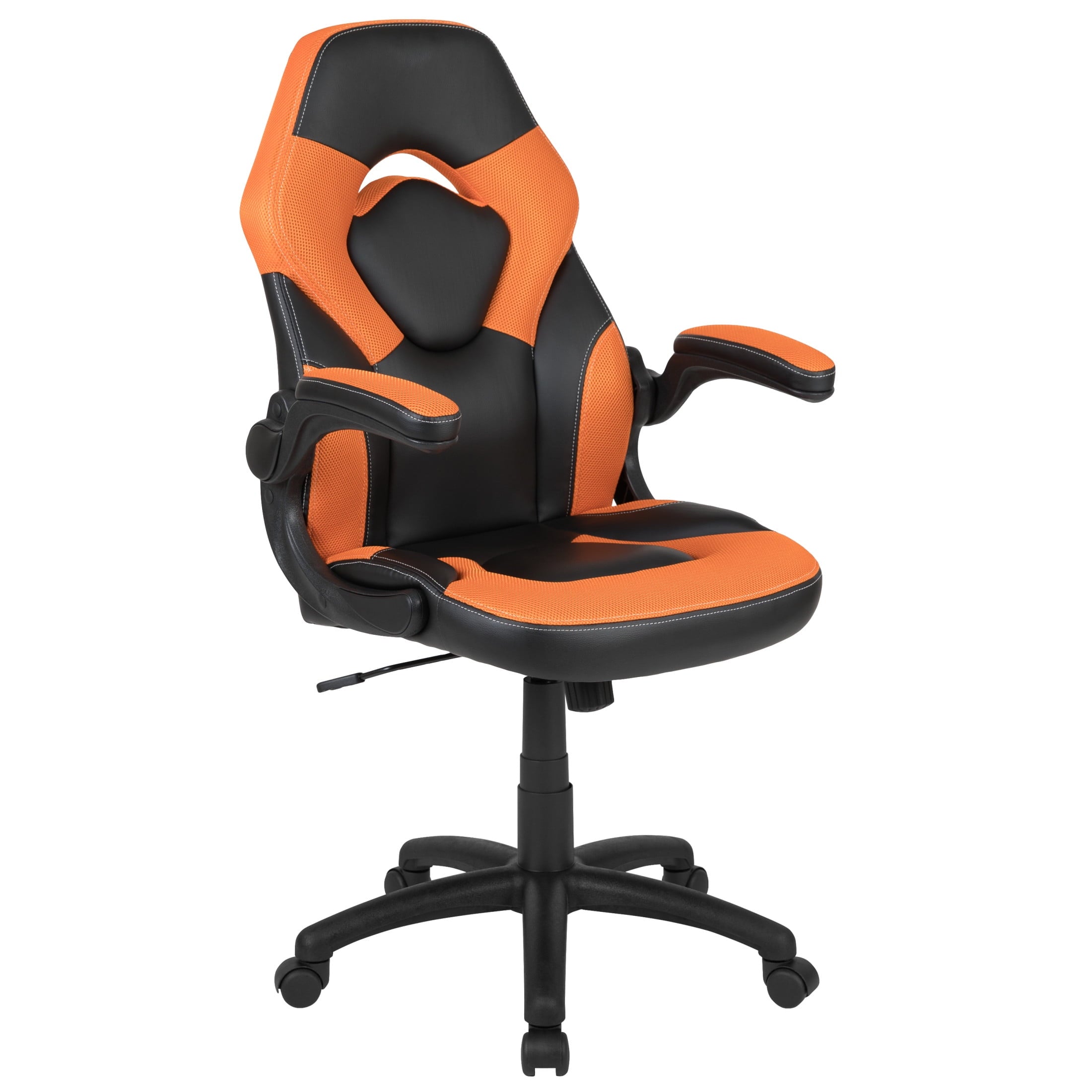 Flash Furniture X10 LeatherSoft High-Back Gaming Chair with Headrest and Flip-Up Arms, Black