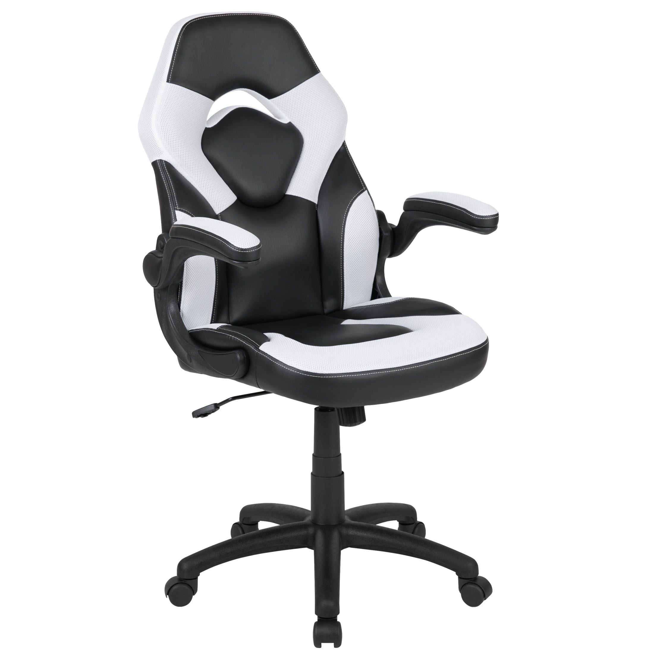 Flash Furniture X10 LeatherSoft High-Back Gaming Chair with Headrest and Flip-Up Arms, Black