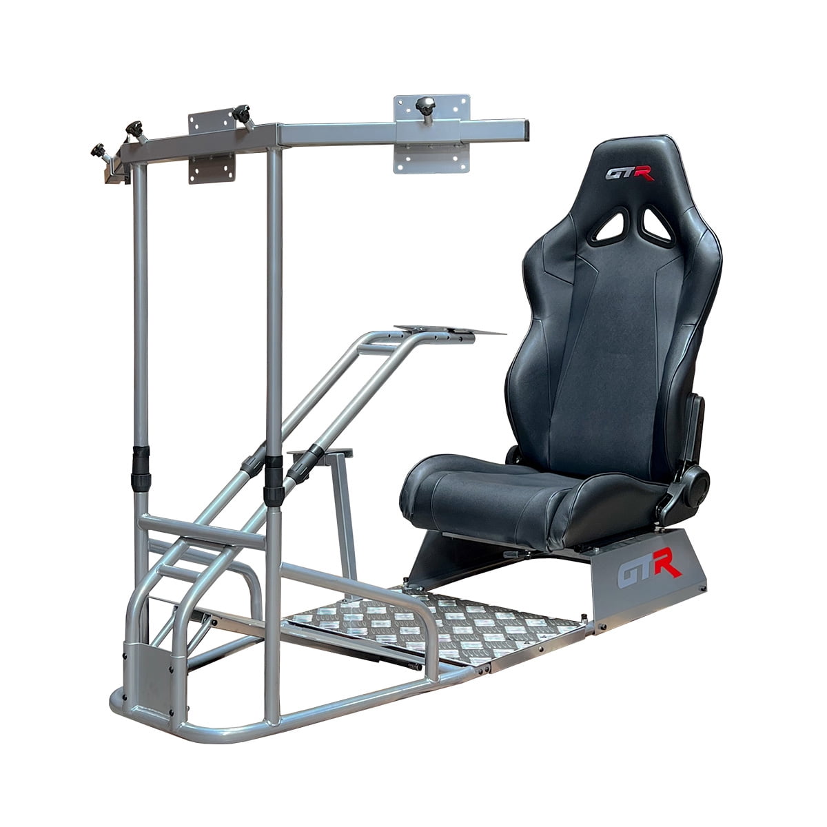 GTR Racing Simulator - GTSF Model with Real Racing Seat, Driving Simulator Cockpit with Gear Shifter Mount and Triple or Single Monitor Mount