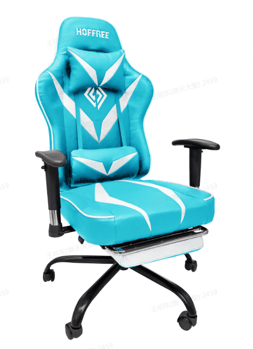 Hoffree Massage Gaming Chair with Footrest Ergonomic Design Gamer Chair with Adjustable Armrest for Adults and Teens Leather Game Chair with Headrest and Lumbar Support