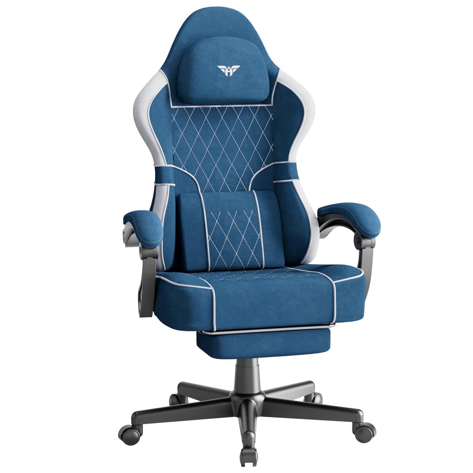 Huracan Velvet Fabric Gaming Chair for Adult Adjustable Height Video Gamer Chair with Footrest&Massage Lumbar Cushion High Back Computer Deak Chair for Office Home,Black+Red