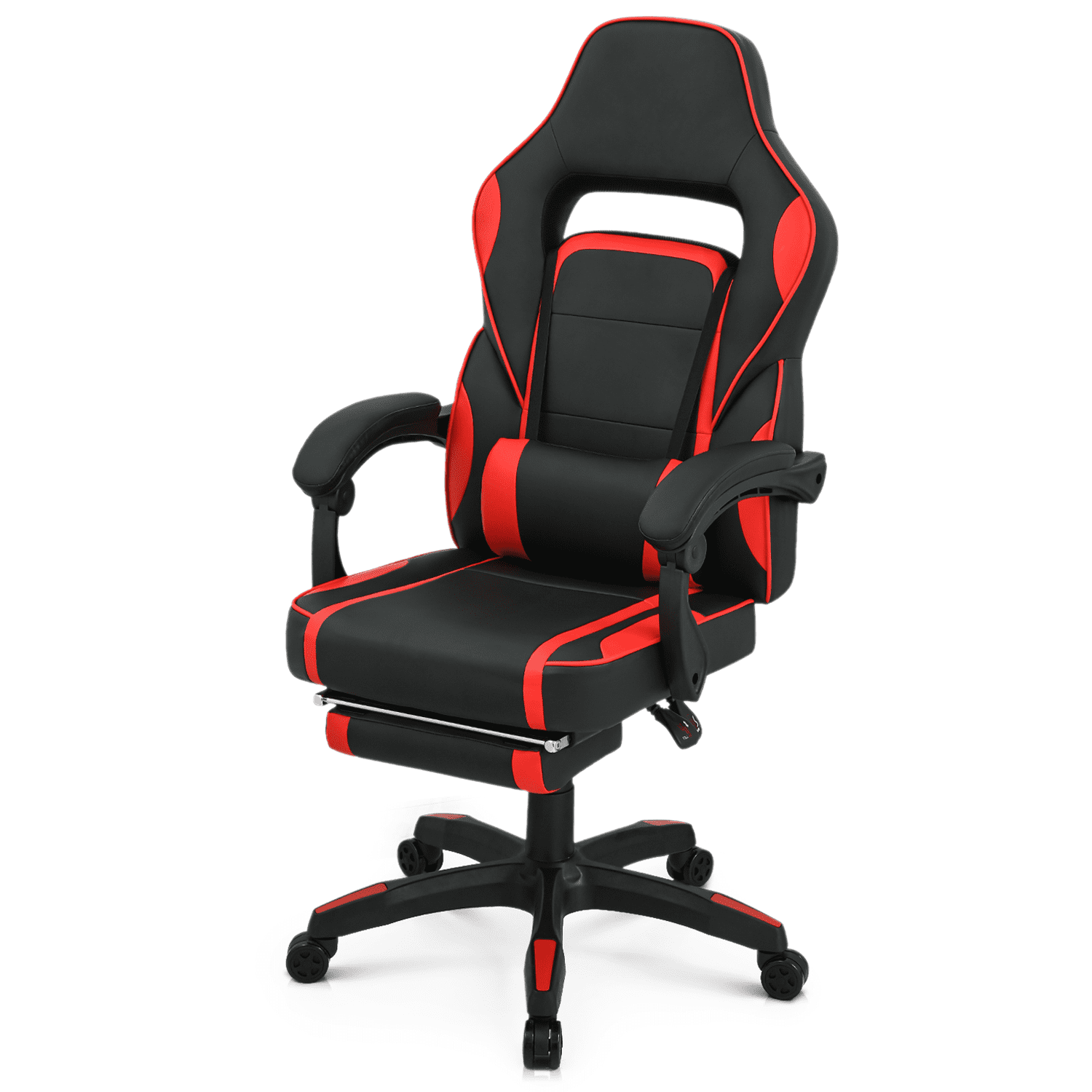 Magshion Computer Recliner Chair, Ergonomic Adjustable Swivel Gaming Seat with Lumbar Support for Electronic Game Room, Red