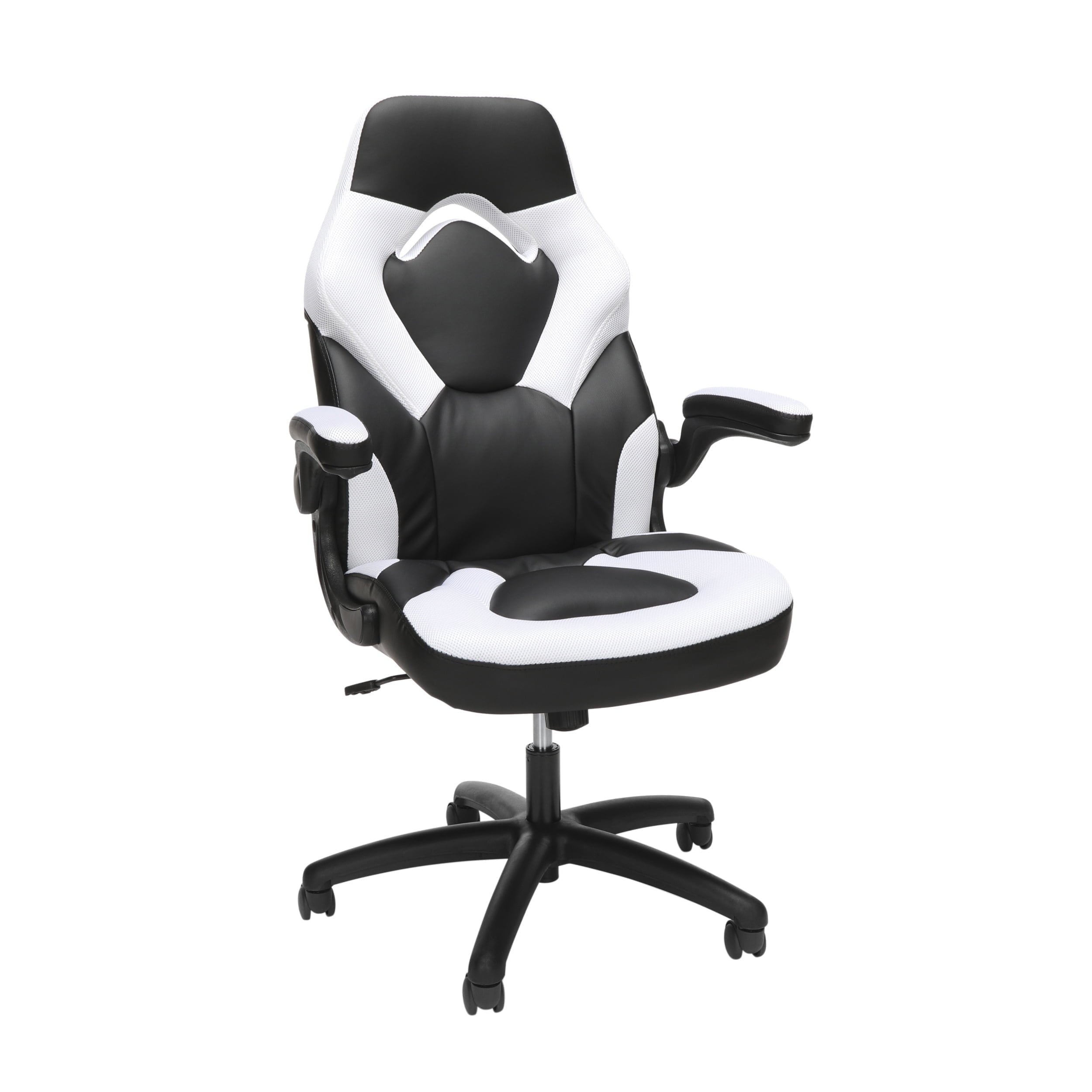 RESPAWN 3085 Ergonomic Gaming Chair for Adults, High Back Office Chair with Headrest and Flip Up Arms, Leather Racing Style Gaming Seat with Lumbar Support, Video Game Computer Desk Seat - Black
