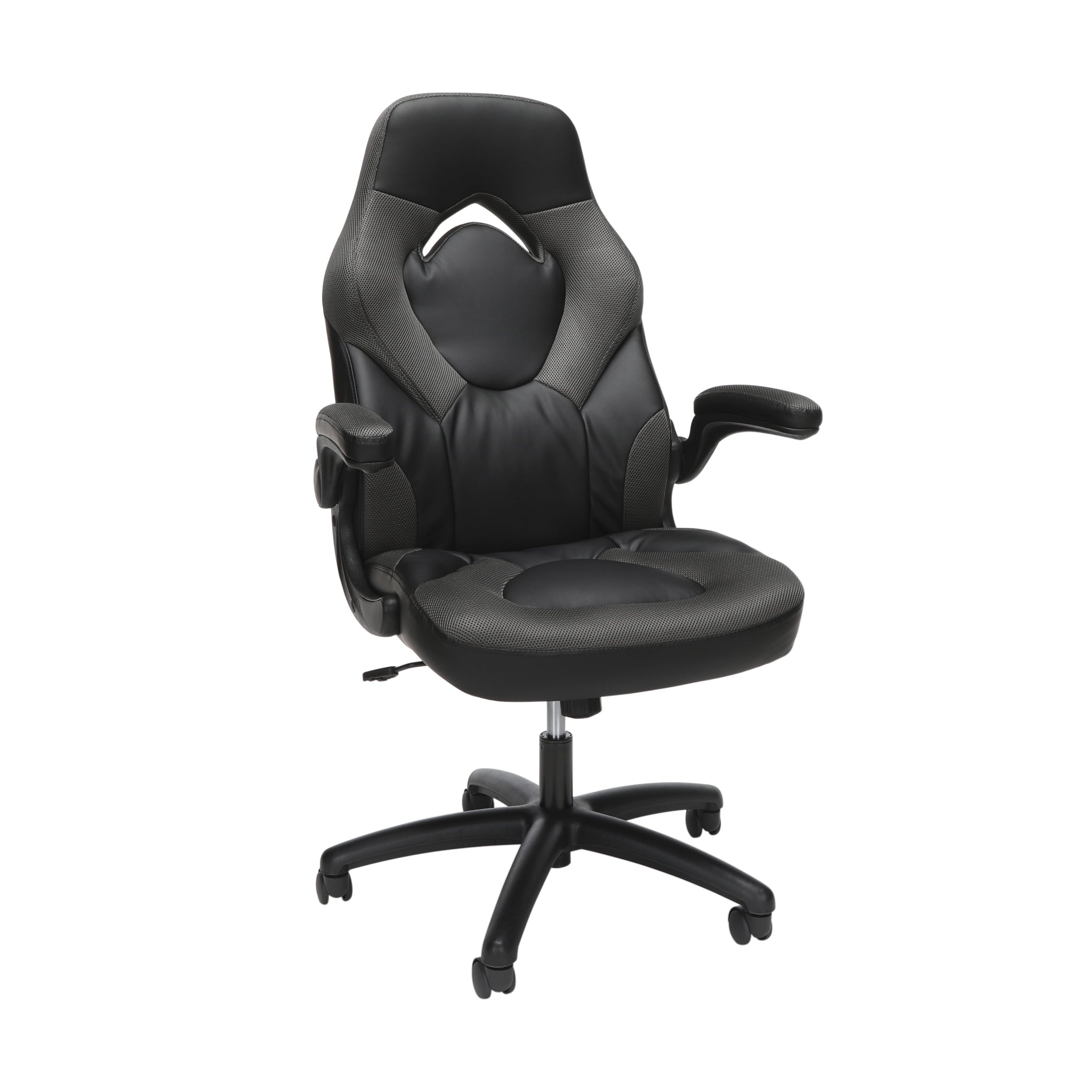 RESPAWN 3085 Ergonomic Gaming Chair for Adults, High Back Office Chair with Headrest and Flip Up Arms, Leather Racing Style Gaming Seat with Lumbar Support, Video Game Computer Desk Seat - Black