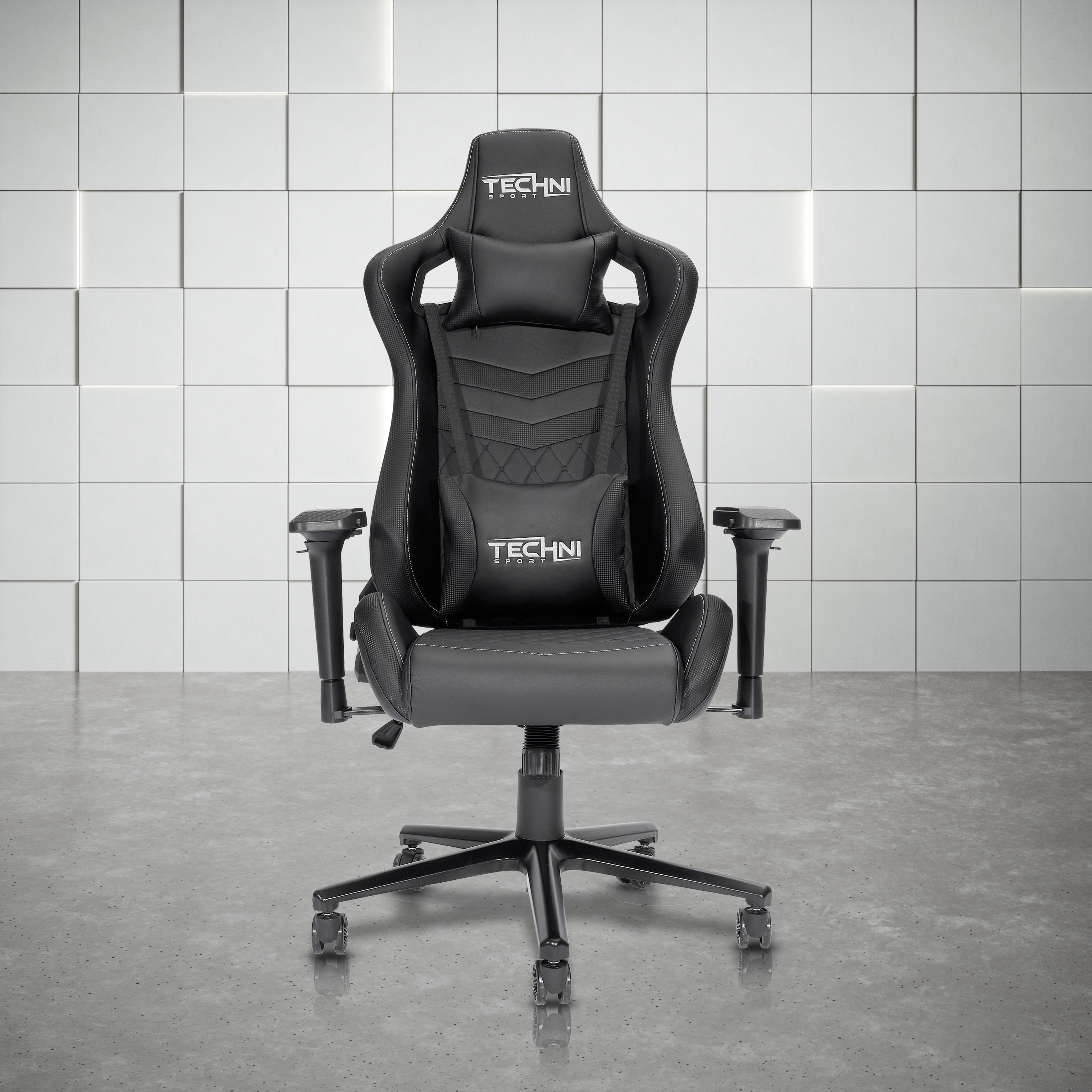 Techni Sport TS-83 Ergonomic High Back Racer Style PC Gaming Chair with Memory Foam Seat, Black RTA-TS83-BK
