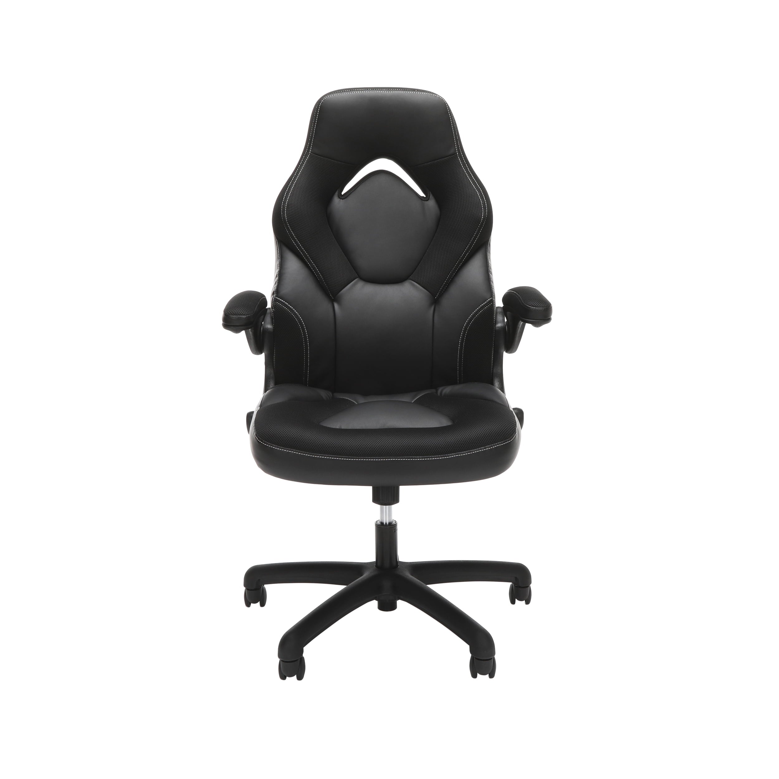 RESPAWN 3085 Ergonomic Gaming Chair for Adults, High Back Office Chair with Headrest and Flip Up Arms, Leather Racing Style Gaming Seat with Lumbar Support, Video Game Computer Desk Seat - Black