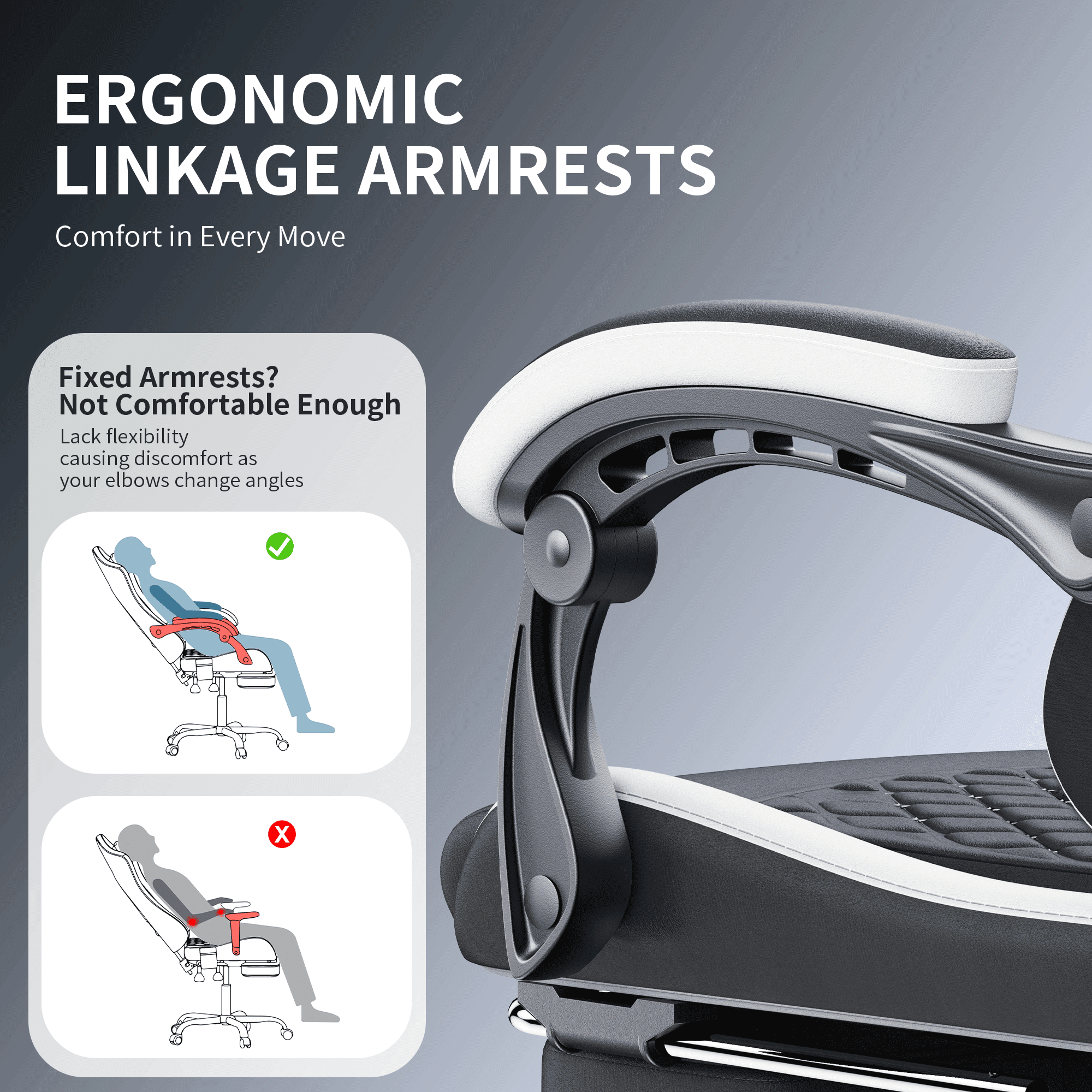 Seenda Gaming Chair, Fabric Office Chair Ergonomic Desk Chair, Video Game Chair with Footrest and Massage Lumbar Support, High Back Computer Office Chair with Headrest, 275Lbs, Black