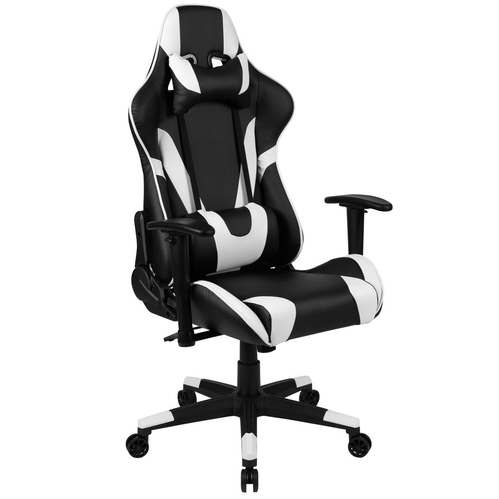Emma + Oliver Fully Reclining Racing Gaming Ergonomic Chair, Black LeatherSoft