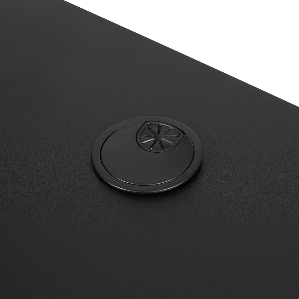 Emma + Oliver Black/Pink Gaming Desk Set with Cup Holder, Headphone Hook, and Monitor Stand