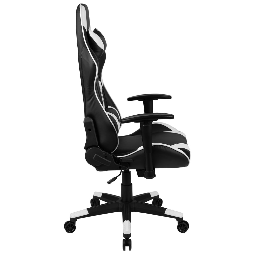 Emma + Oliver Fully Reclining Racing Gaming Ergonomic Chair, Black LeatherSoft