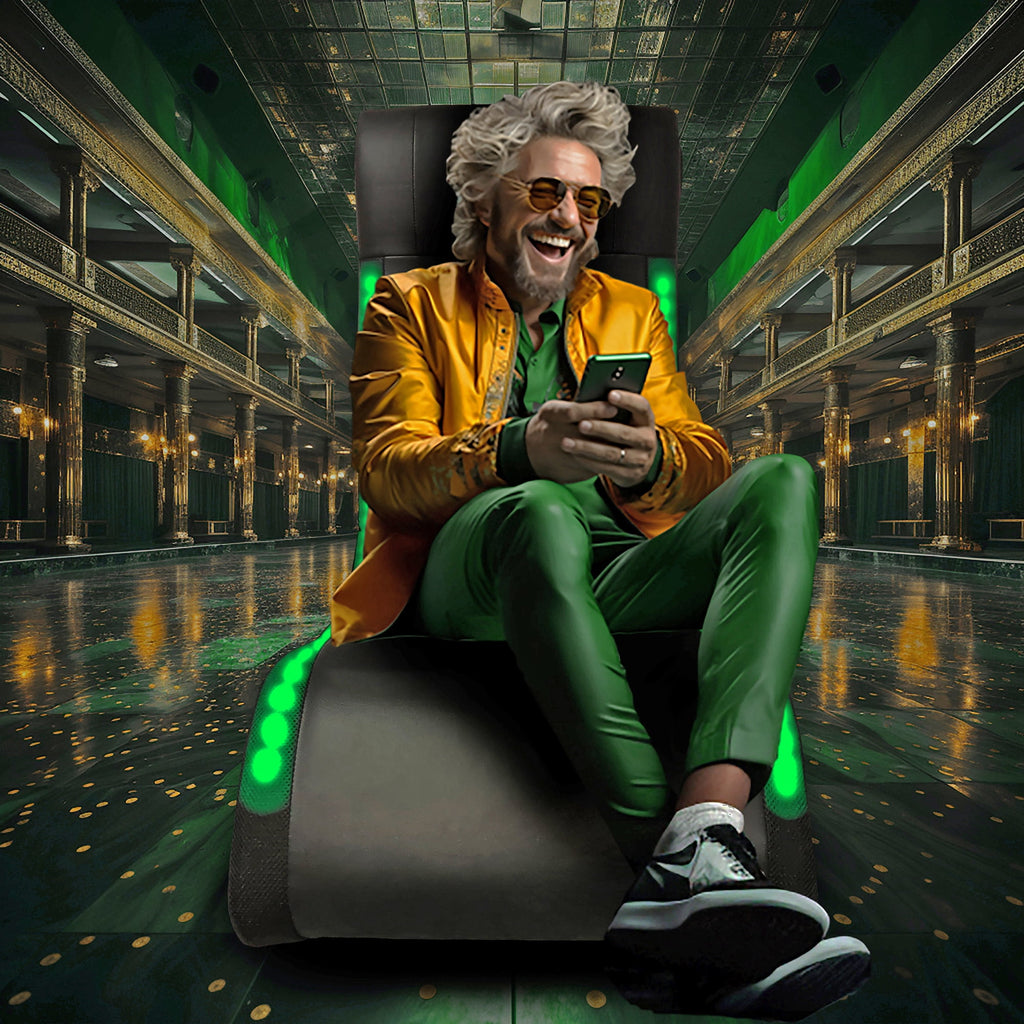 Game Chair Foldable Gaming Chair With Onboard Speakers, LED Strip Lighting, Bluetooth Music Speakers, Vibration Massage, USB Charging Port,Reclining Game Chair