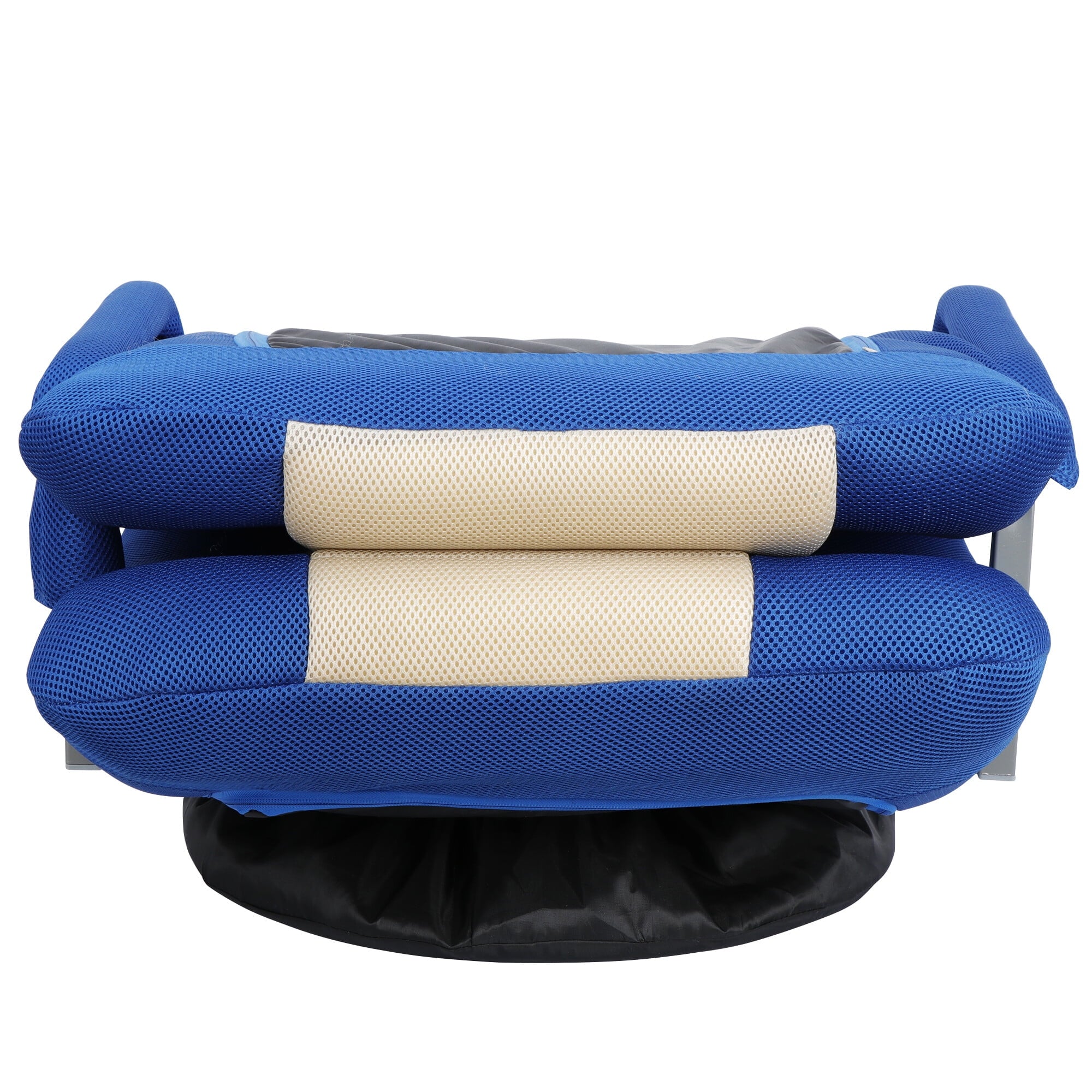 HomGarden 360 Degree Swivel Foam Gaming Floor Chair W/Armrests, Adjustable Folding Rocker 21" Wx28.7"H Blue