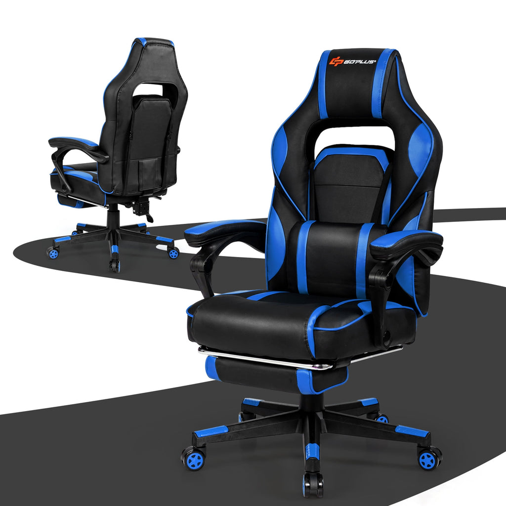 Gymax Ergonomic & Adjustable Swivel Gaming Chair, Blue