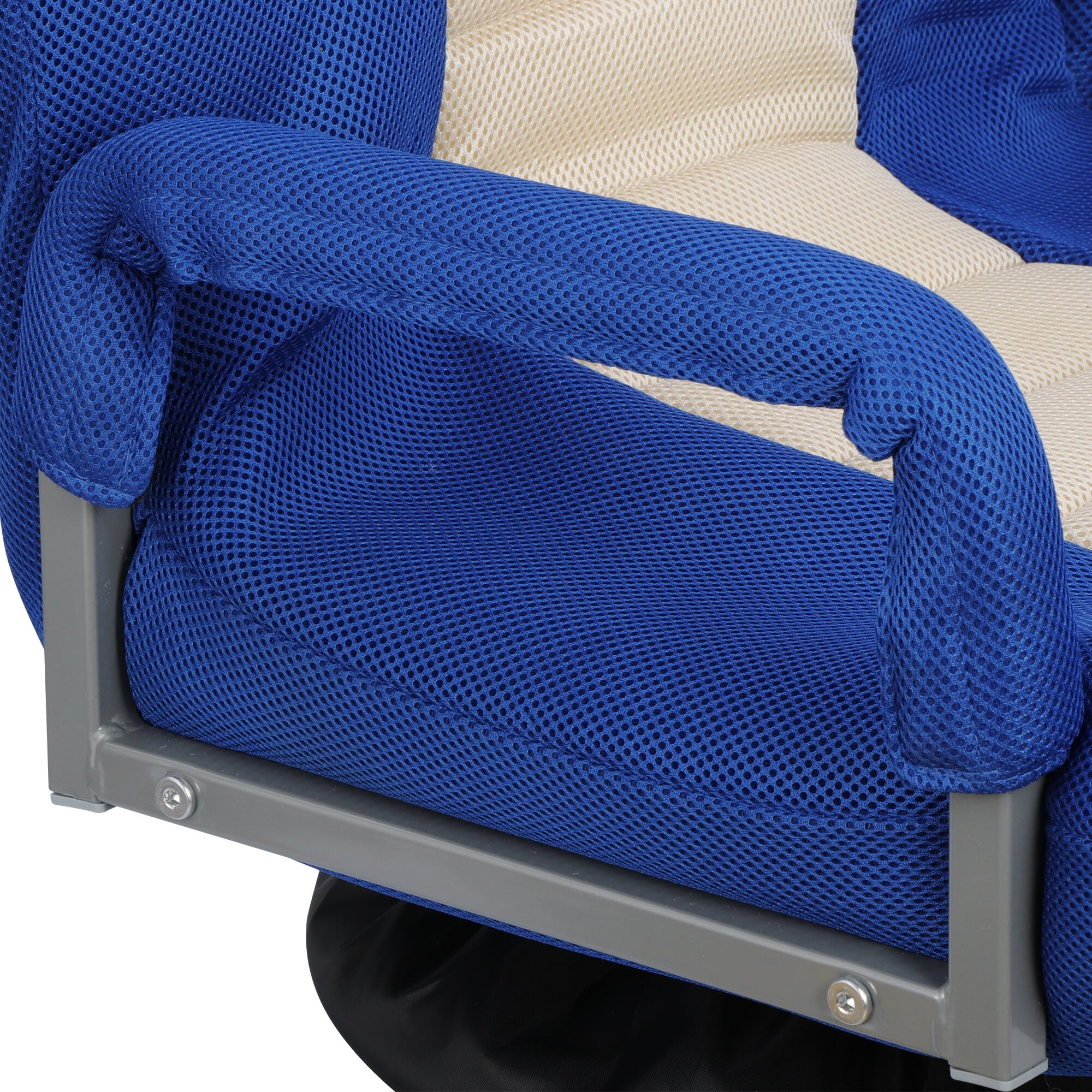 HomGarden 360 Degree Swivel Foam Gaming Floor Chair W/Armrests, Adjustable Folding Rocker 21" Wx28.7"H Blue