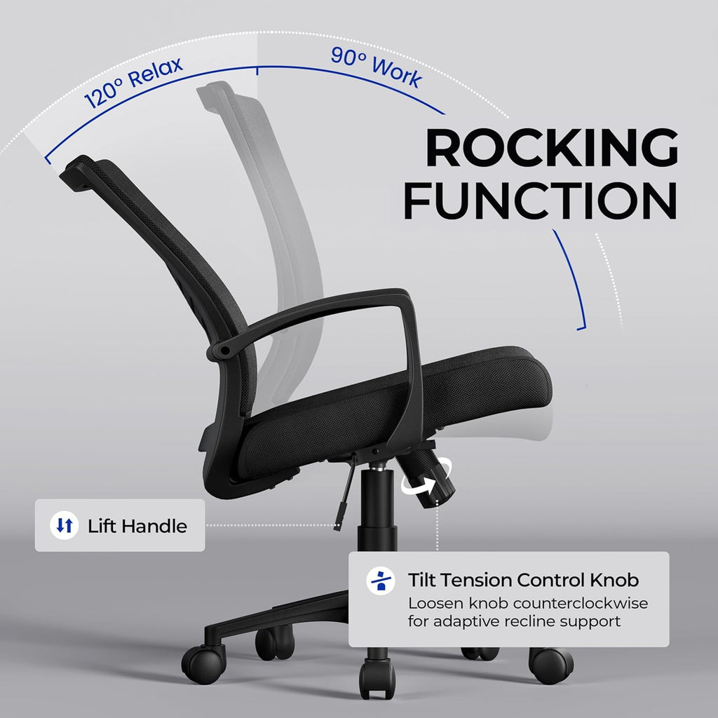 Office Chair Mesh Desk Chair Computer Chair Gaming Chair Adjustable Comfy Chair Swivel Ergonomic Chair for Home Office/Work/Study