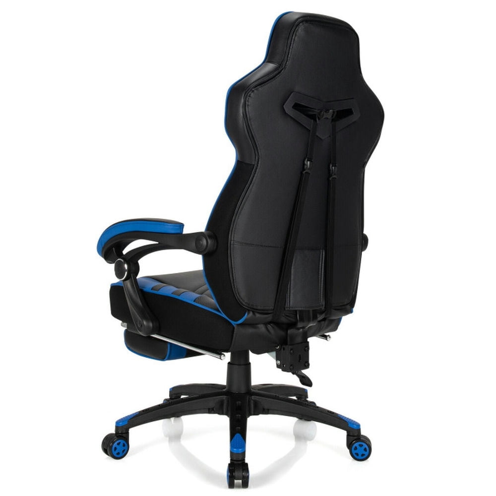 Resenkos Gaming Chair Computer Chair Office Chair, Adjustable Gaming Chair with Footrest for Home Office-Blue