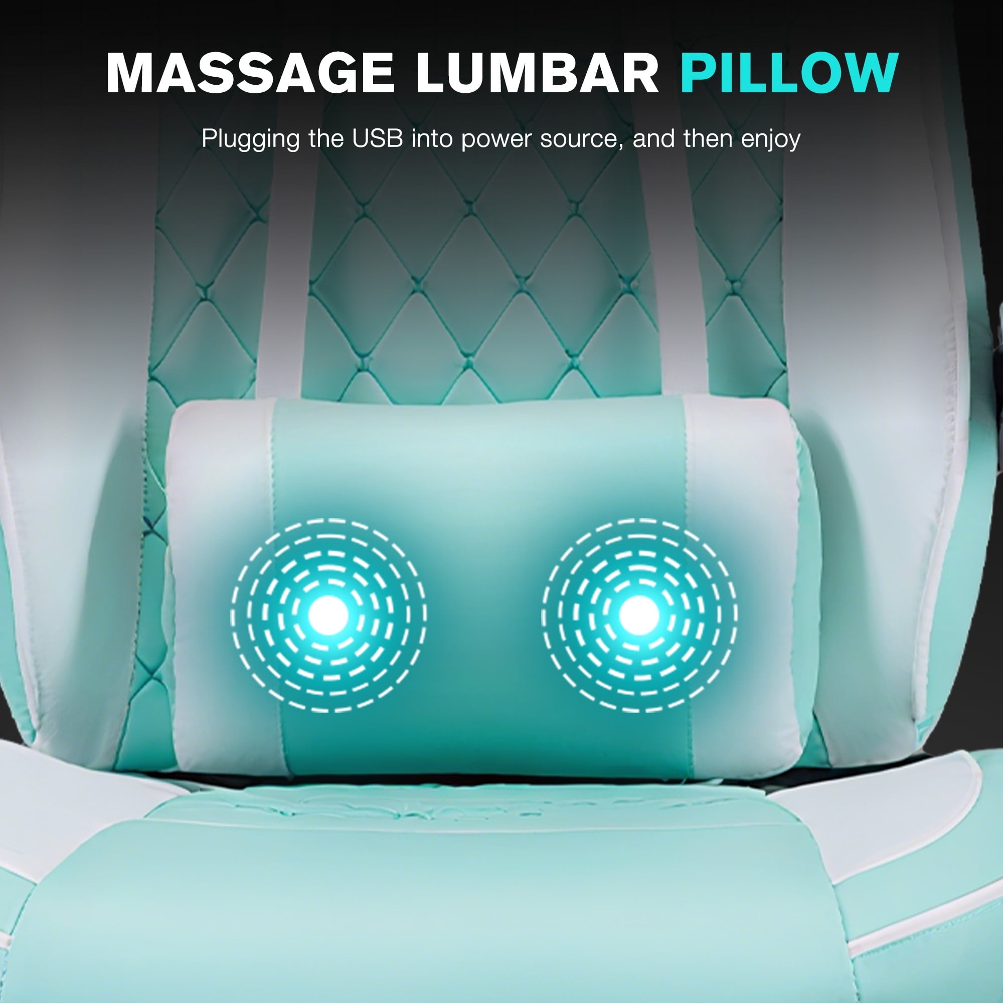 JONPONY Ergonomic Video Gamer Chairs,Computer Gaming Chairs with Massage Lumbar Support and footrest,Racing Style Computer Chair Adjustable Headrest for Adults,GREEN