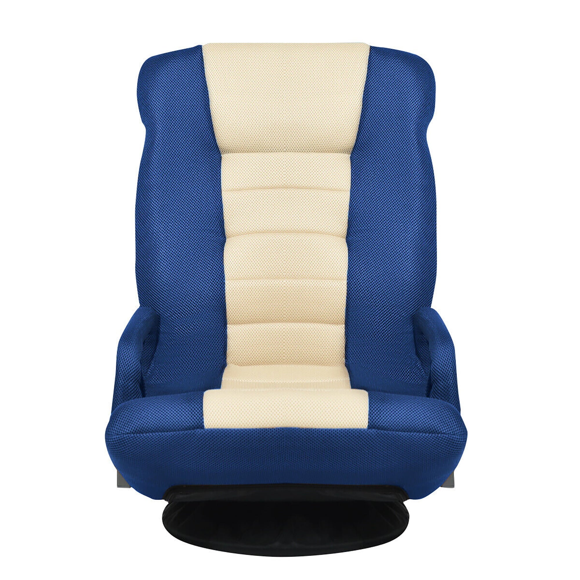 Costway 360-Degree Swivel Gaming Floor Chair with Foldable Adjustable Backrest Blue