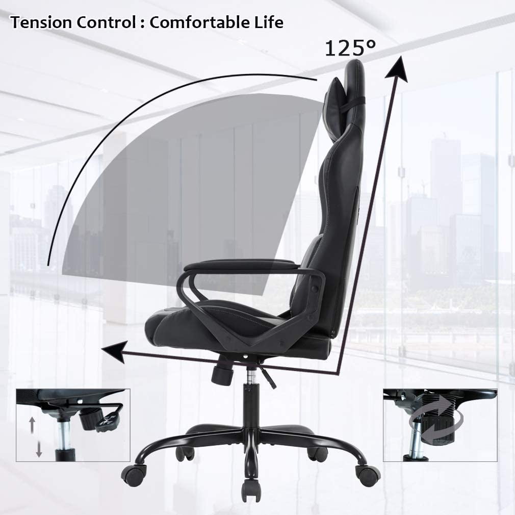 BestOffice Ergonomic Gaming Chair, Lumbar Support, Rolling Swivel for Men, Women(White)