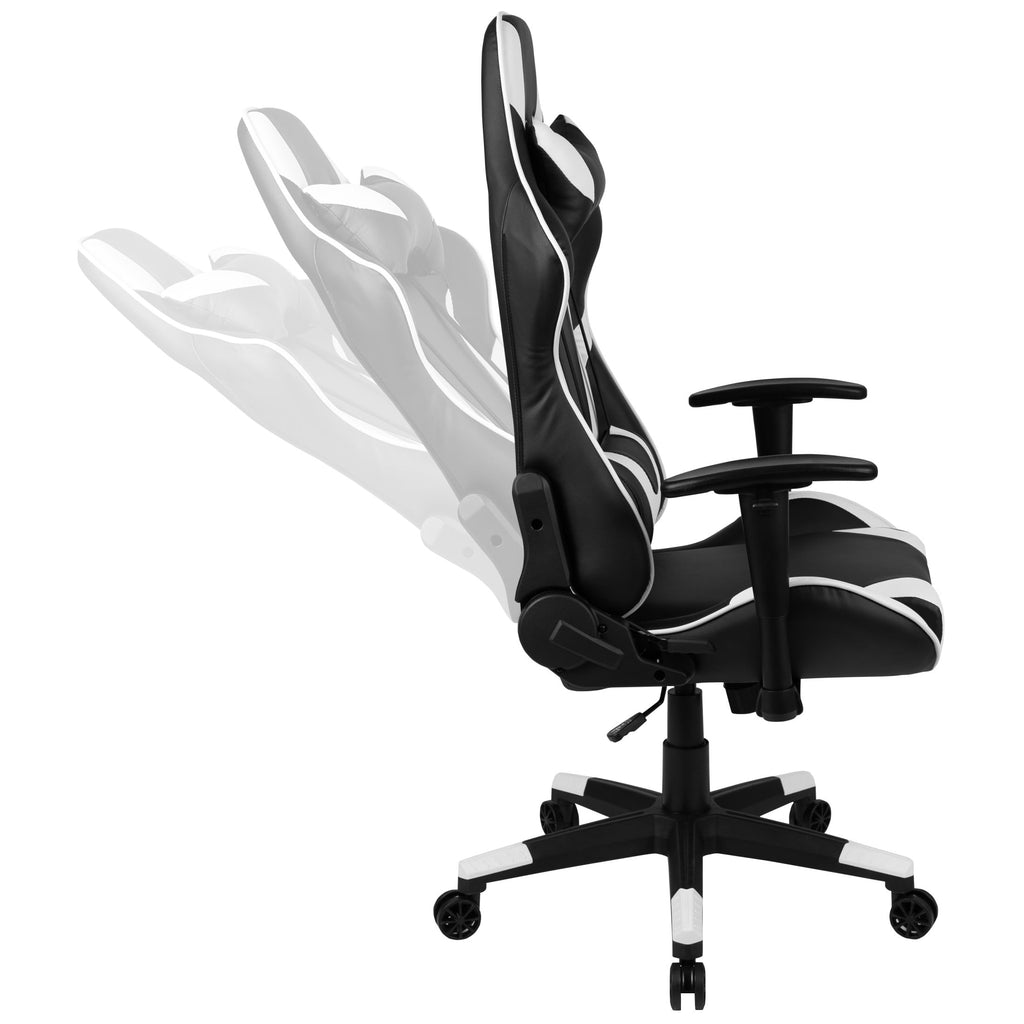 Emma + Oliver Fully Reclining Racing Gaming Ergonomic Chair, Black LeatherSoft
