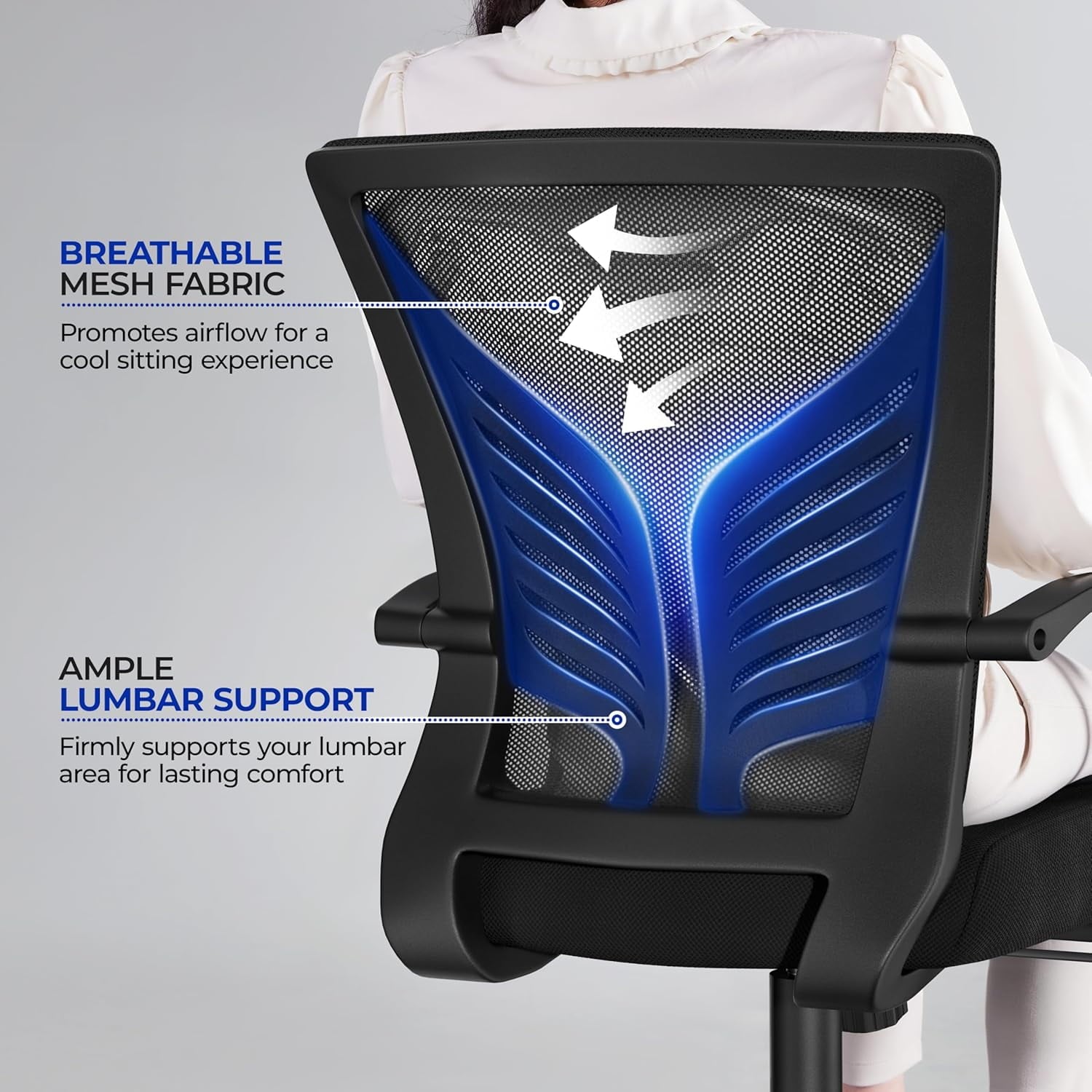 Office Chair Mesh Desk Chair Computer Chair Gaming Chair Adjustable Comfy Chair Swivel Ergonomic Chair for Home Office/Work/Study